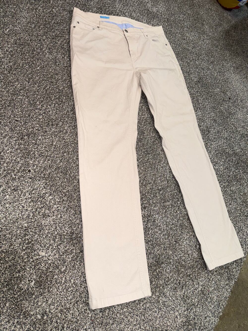 J. McLaughlin Men’s Size 38 Stone 5 Pocket Pants Herringbone Straight Leg
